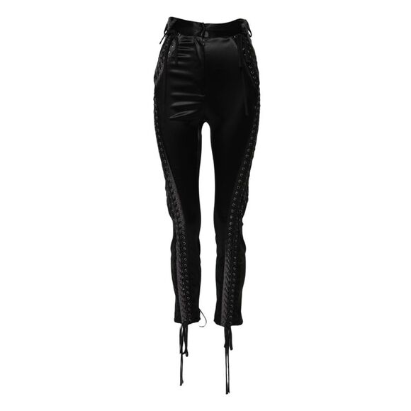 Dolce & Gabbana Black Cotton Skinny Mid Waist Pants main image 0